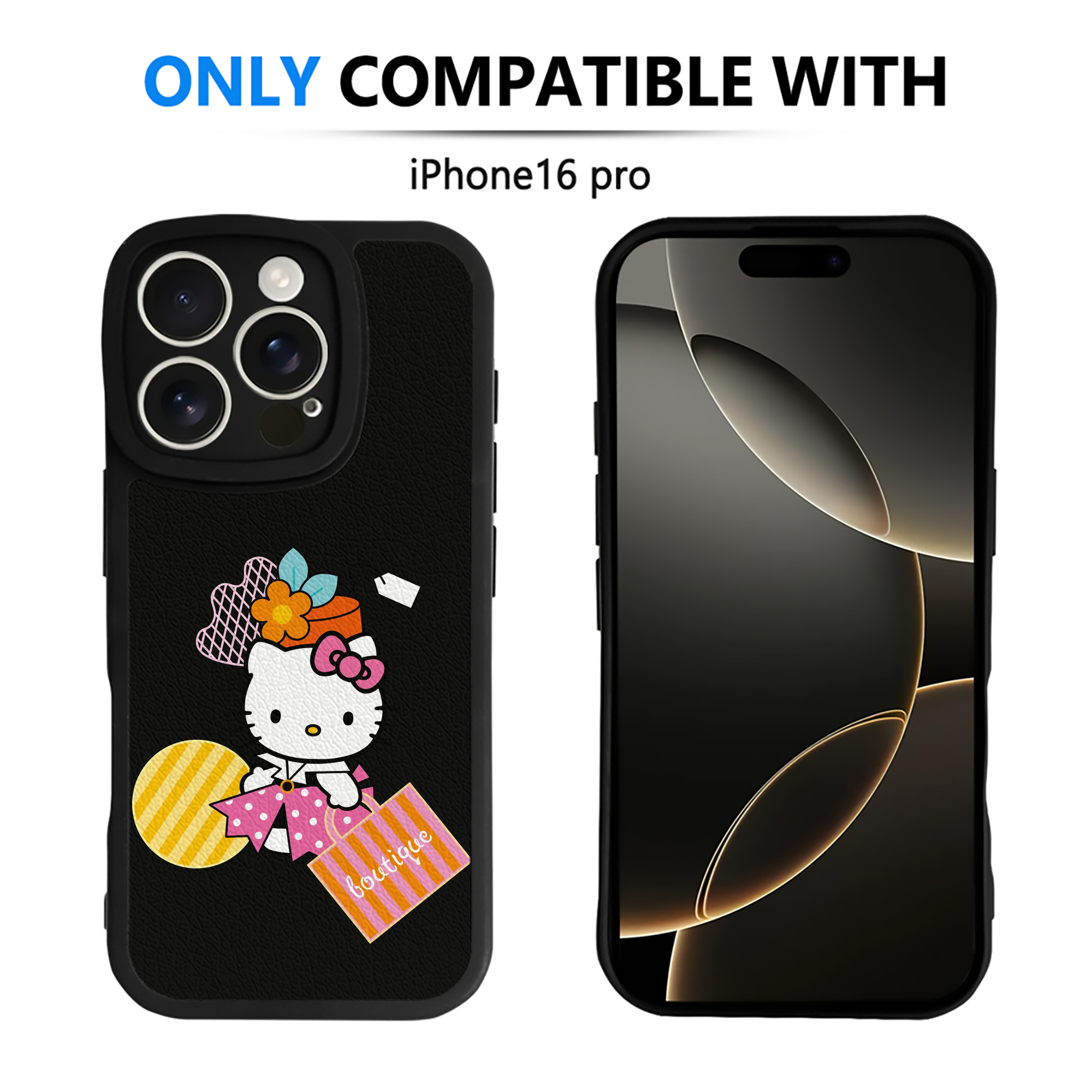 （画像用） Hello Kitty ハローキティ 【iPhone 16シリーズ対応】シリコンスマホケース（レザー調） 材質：シリコン